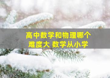 高中数学和物理哪个难度大 数学从小学